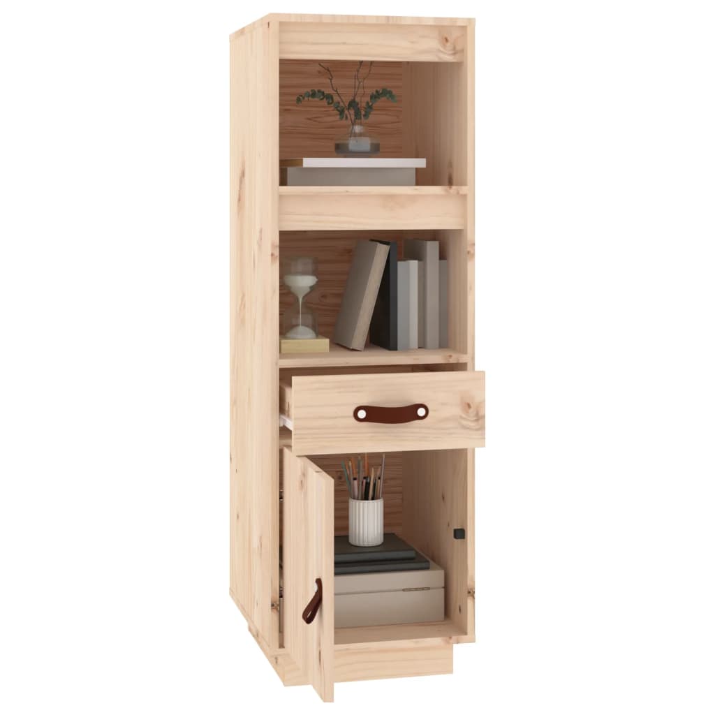Hoge Kast 34X40X108,5 Cm Massief Grenenhout Naturel