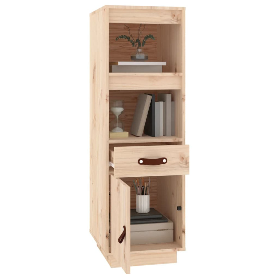 Hoge Kast 34X40X108,5 Cm Massief Grenenhout Naturel
