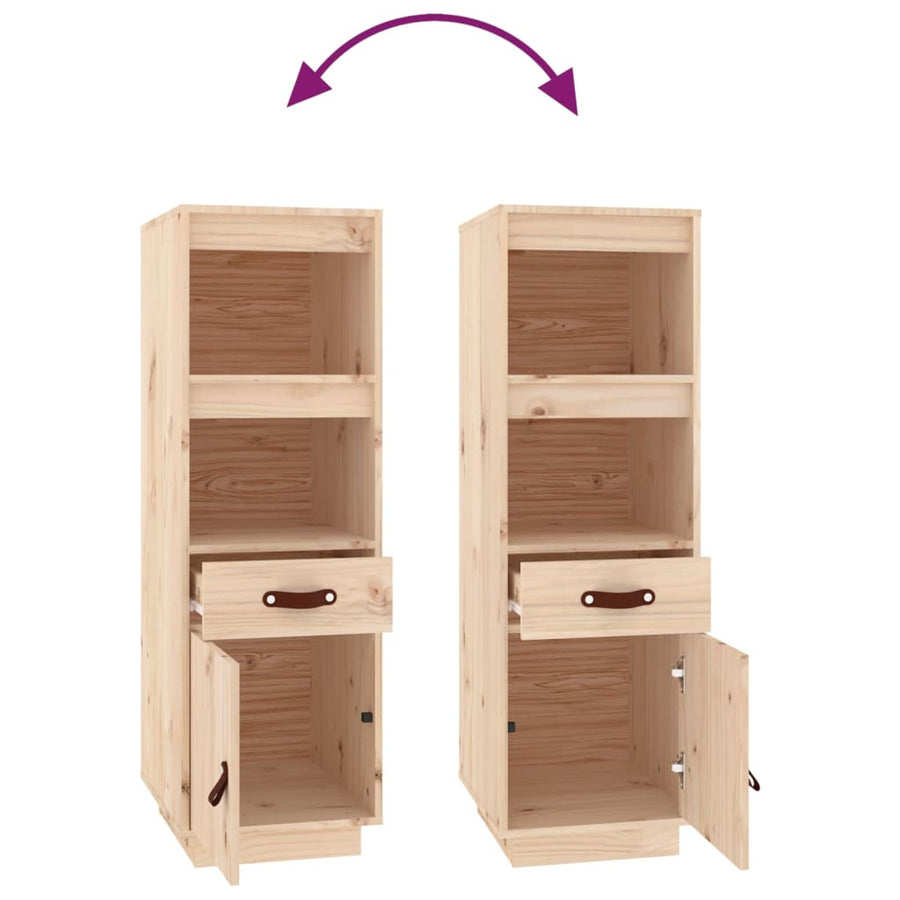 Hoge Kast 34X40X108,5 Cm Massief Grenenhout Naturel