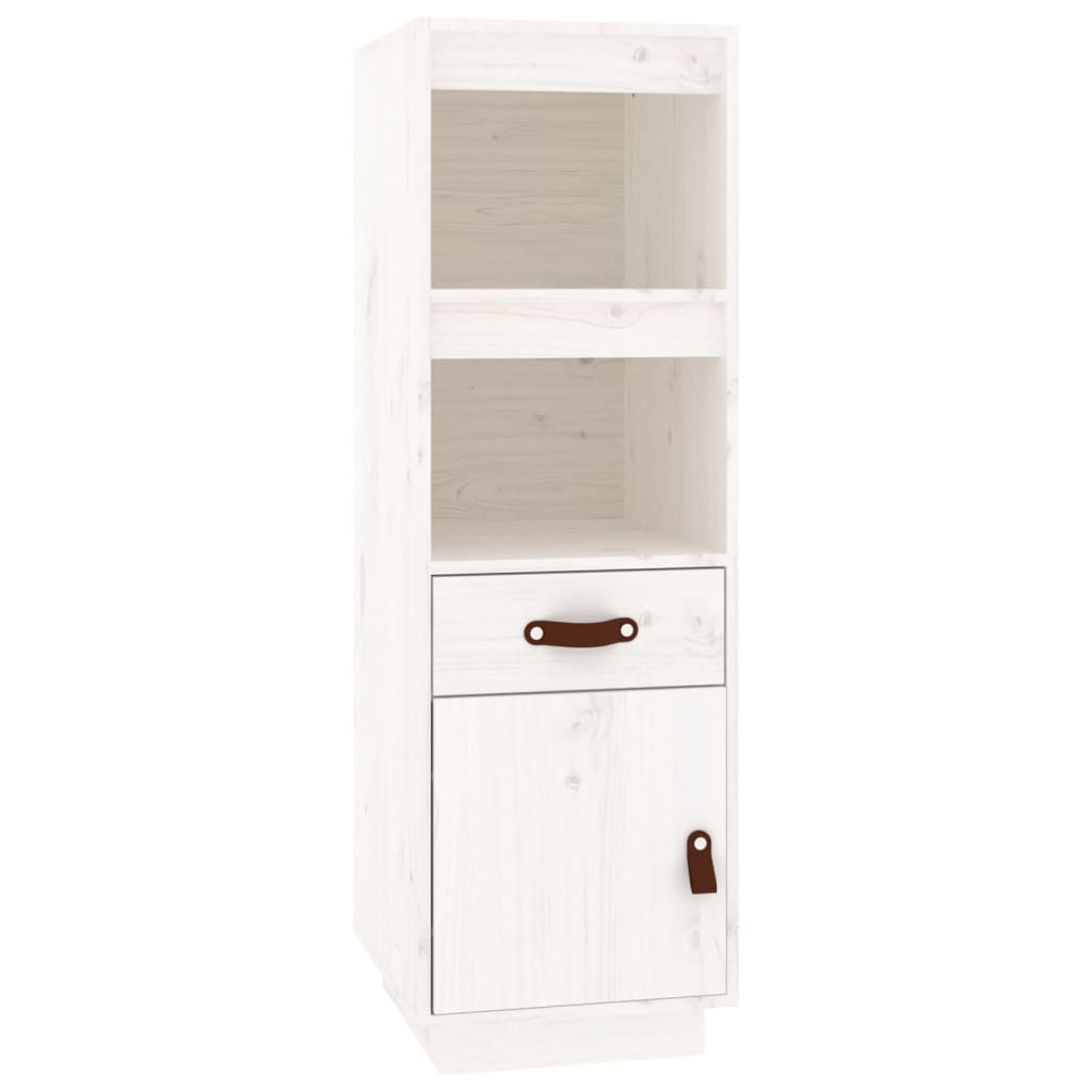 Hoge Kast 34X40X108,5 Cm Massief Grenenhout Wit