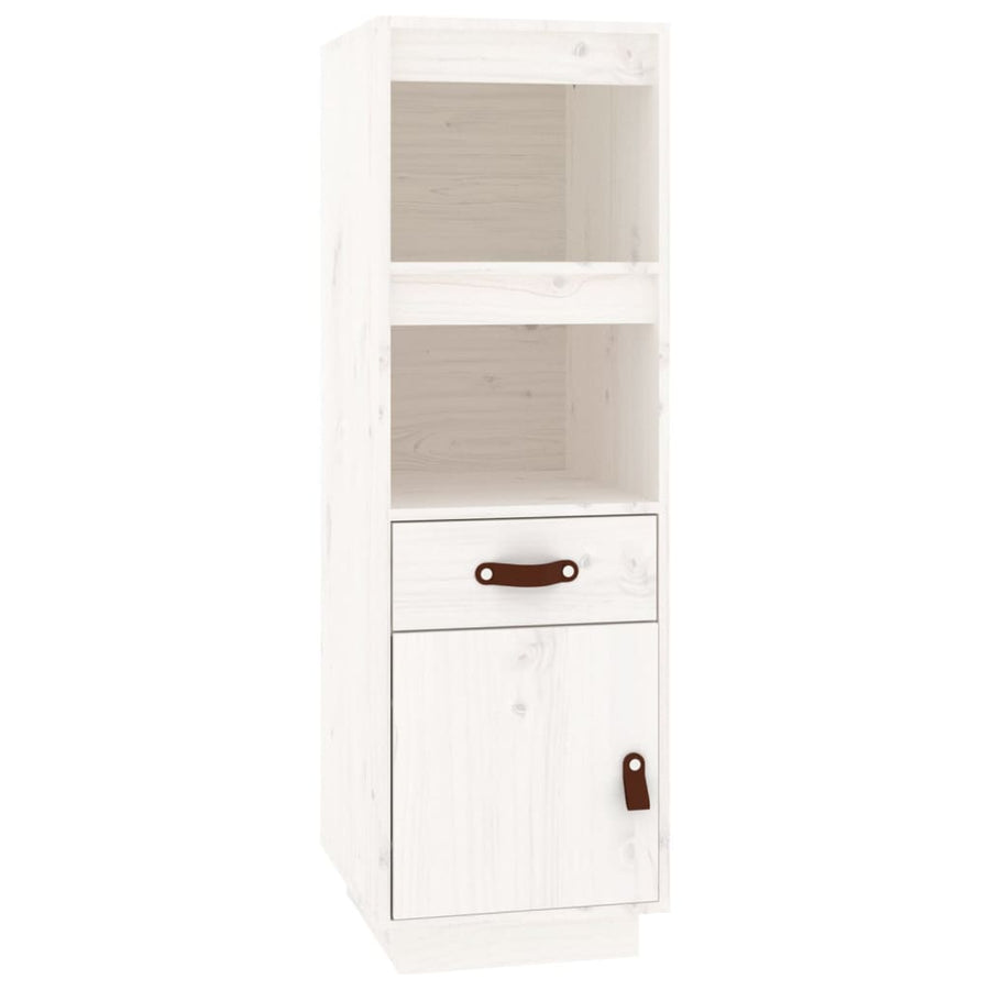 Hoge Kast 34X40X108,5 Cm Massief Grenenhout Wit