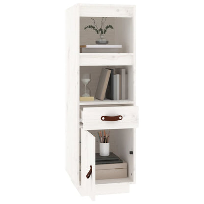 Hoge Kast 34X40X108,5 Cm Massief Grenenhout Wit