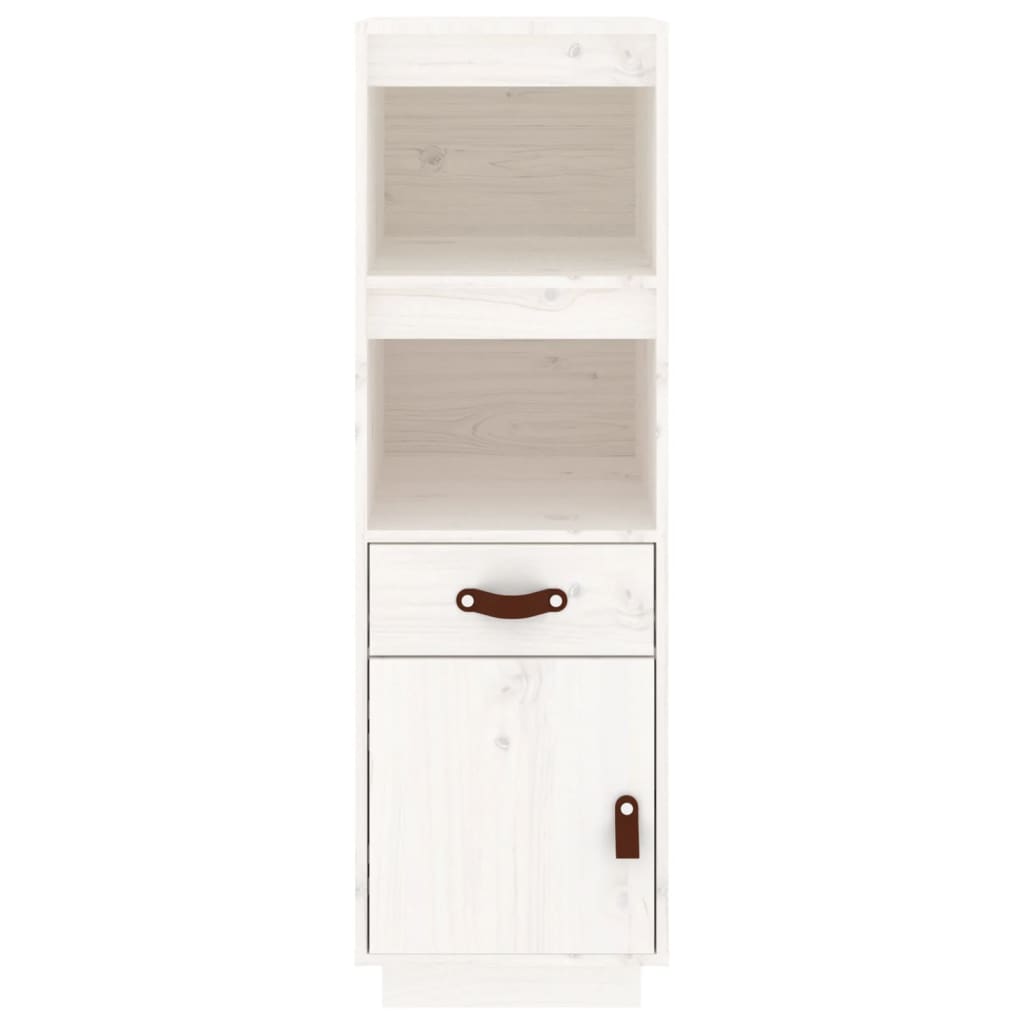 Hoge Kast 34X40X108,5 Cm Massief Grenenhout Wit