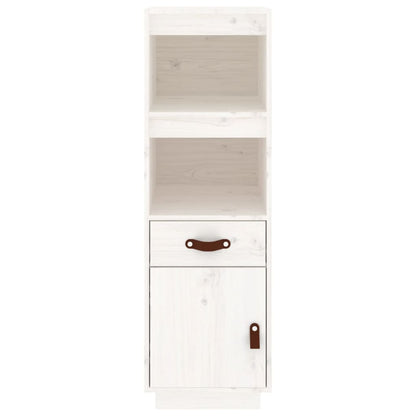 Hoge Kast 34X40X108,5 Cm Massief Grenenhout Wit