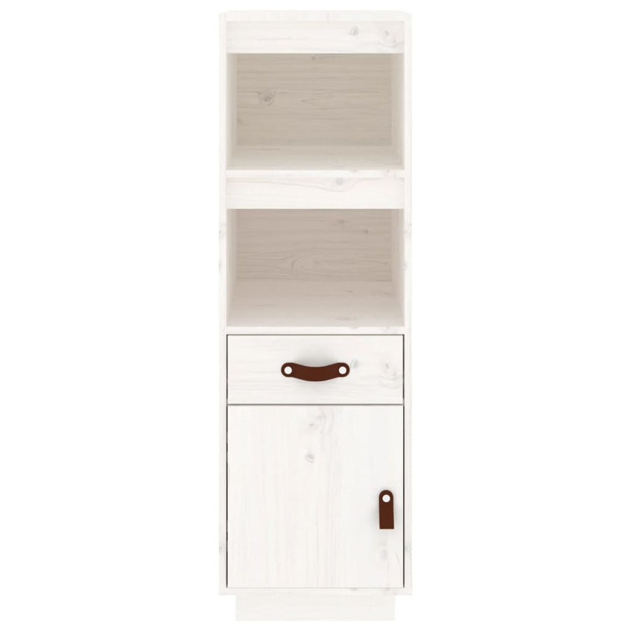 Hoge Kast 34X40X108,5 Cm Massief Grenenhout Wit