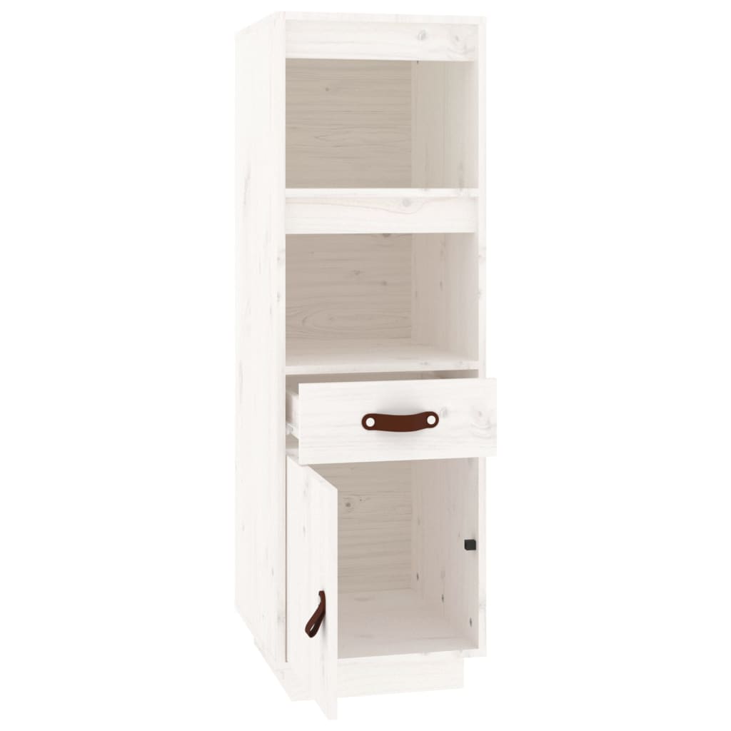 Hoge Kast 34X40X108,5 Cm Massief Grenenhout Wit
