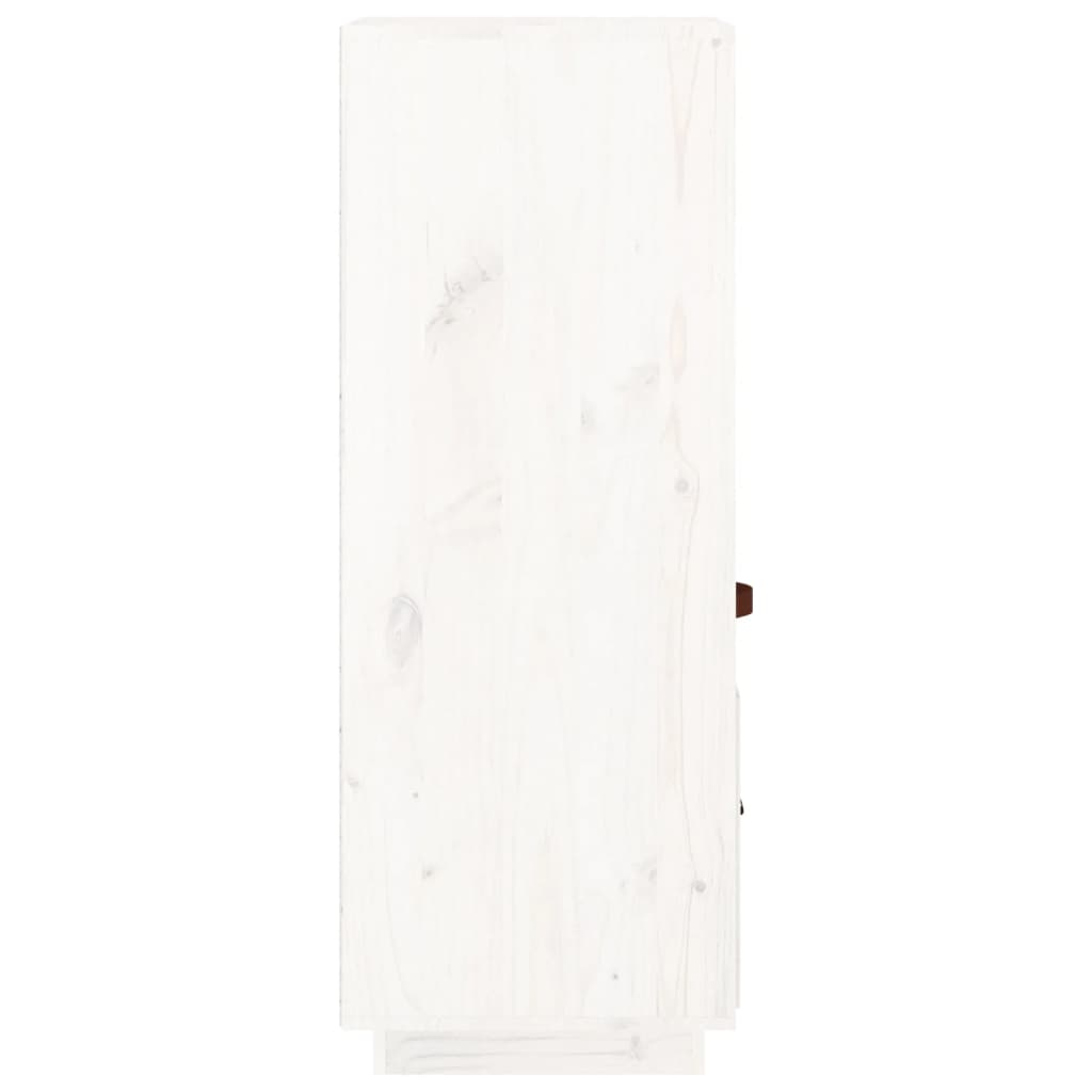 Hoge Kast 34X40X108,5 Cm Massief Grenenhout Wit