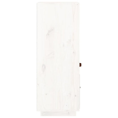 Hoge Kast 34X40X108,5 Cm Massief Grenenhout Wit