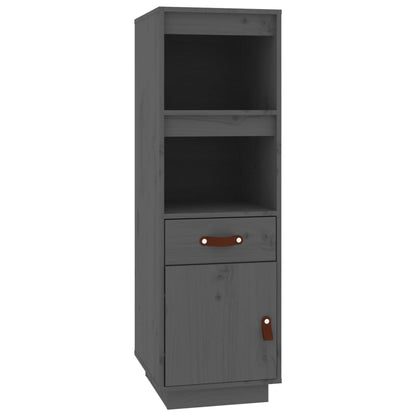 Hoge Kast 34X40X108,5 Cm Massief Grenenhout Grijs