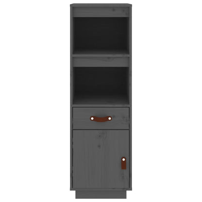 Hoge Kast 34X40X108,5 Cm Massief Grenenhout Grijs