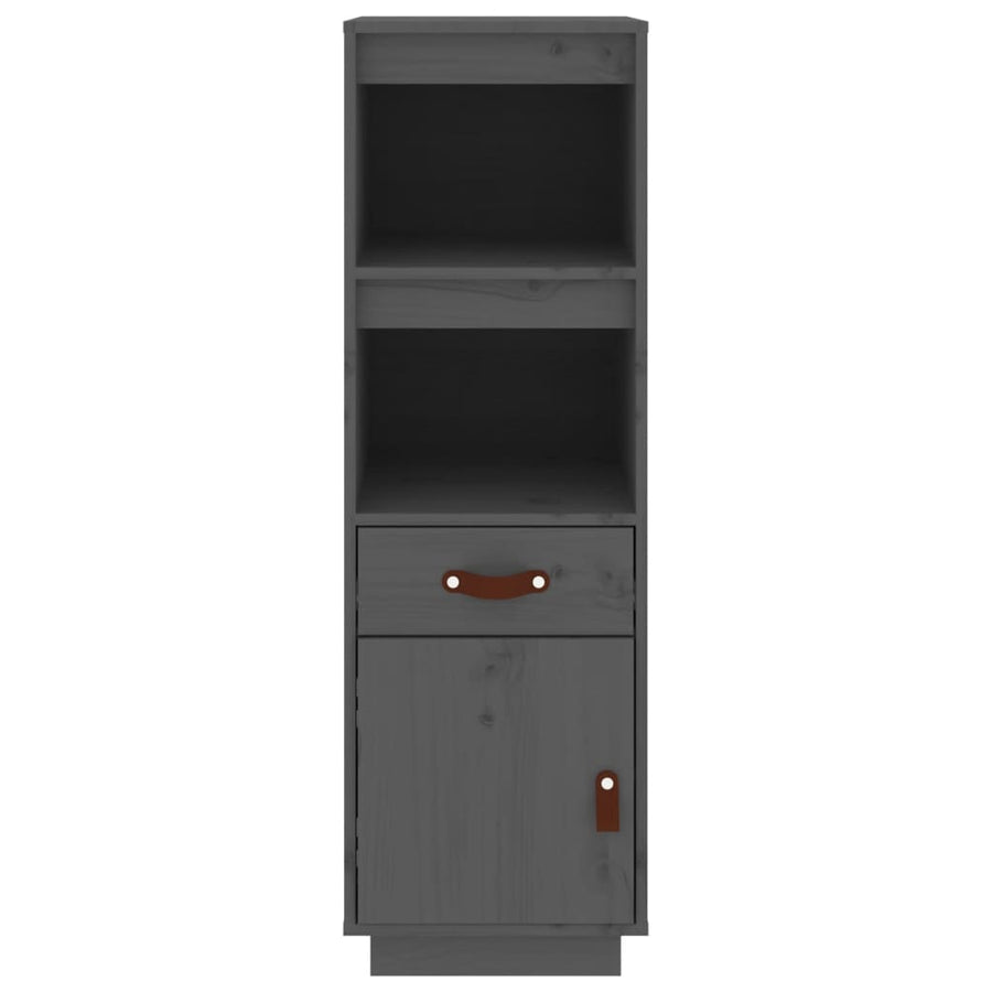 Hoge Kast 34X40X108,5 Cm Massief Grenenhout Grijs