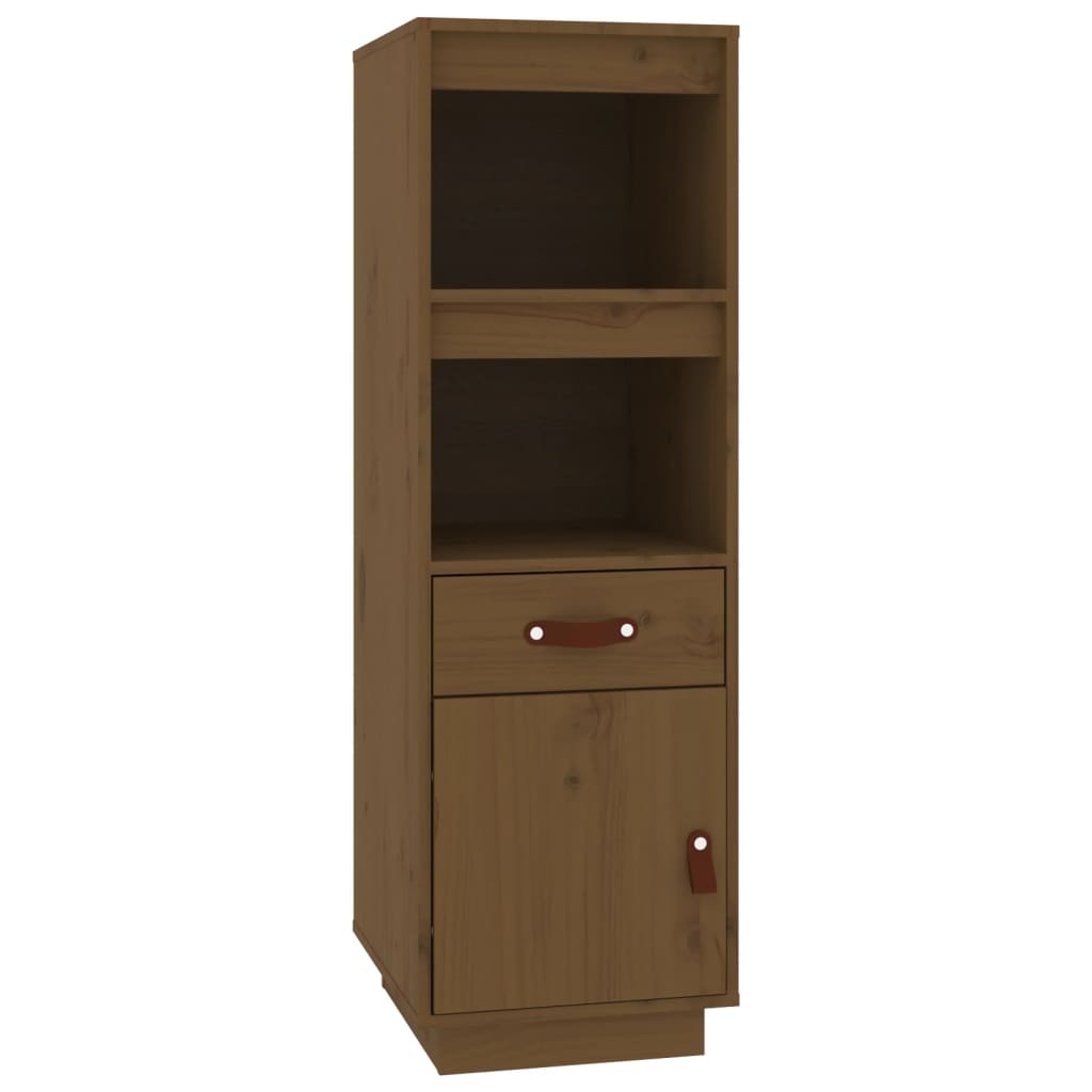 Hoge Kast 34X40X108,5 Cm Massief Grenenhout Honingbruin