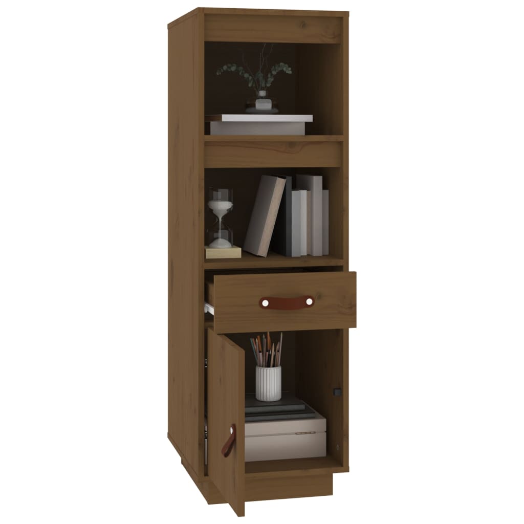 Hoge Kast 34X40X108,5 Cm Massief Grenenhout Honingbruin
