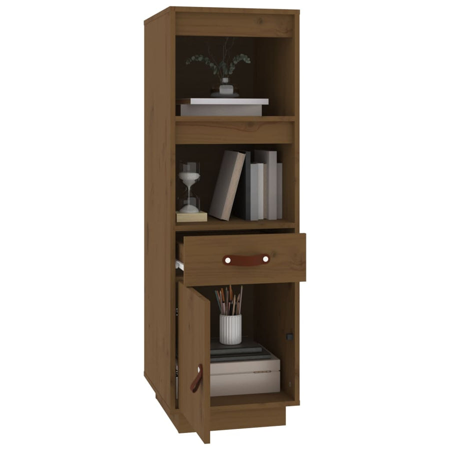 Hoge Kast 34X40X108,5 Cm Massief Grenenhout Honingbruin