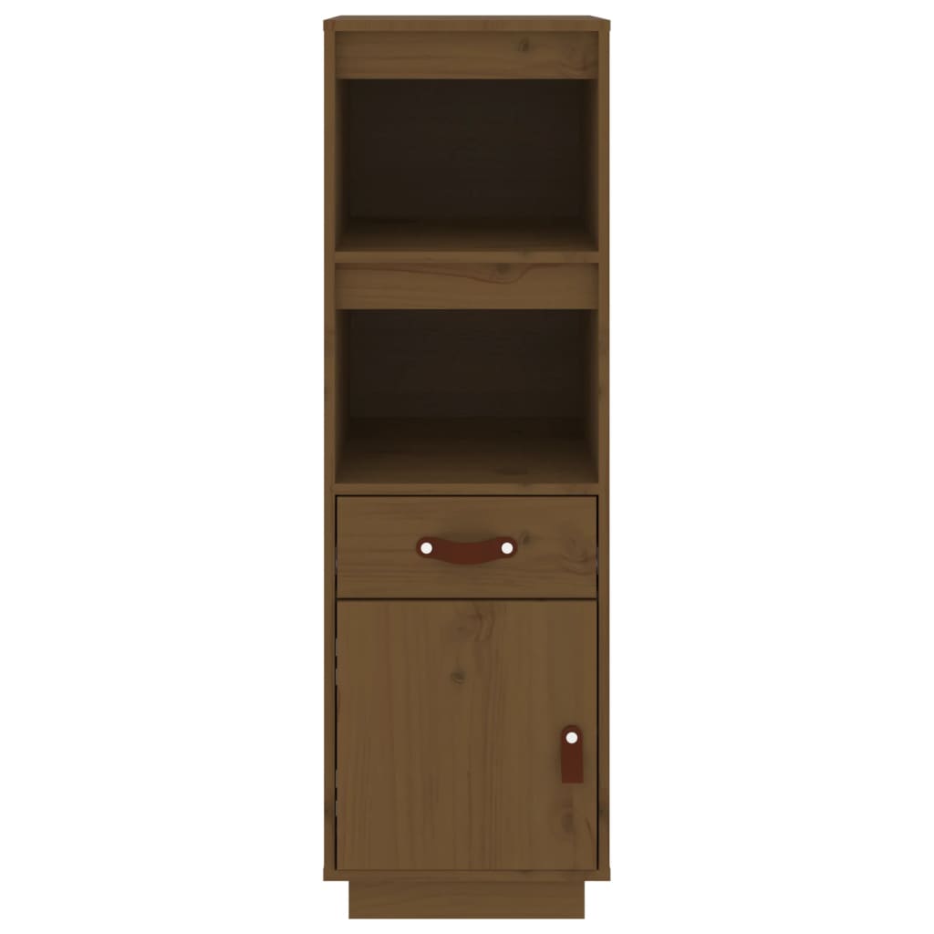 Hoge Kast 34X40X108,5 Cm Massief Grenenhout Honingbruin