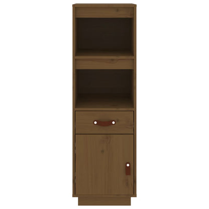 Hoge Kast 34X40X108,5 Cm Massief Grenenhout Honingbruin