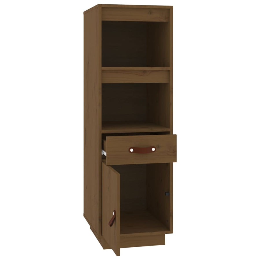 Hoge Kast 34X40X108,5 Cm Massief Grenenhout Honingbruin