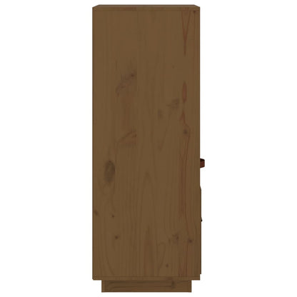 Hoge Kast 34X40X108,5 Cm Massief Grenenhout Honingbruin