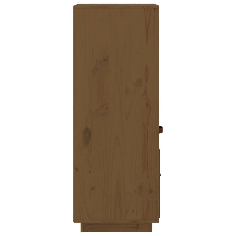 Hoge Kast 34X40X108,5 Cm Massief Grenenhout Honingbruin