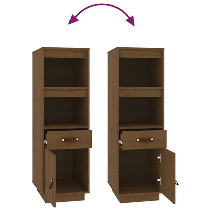 Hoge Kast 34X40X108,5 Cm Massief Grenenhout Honingbruin