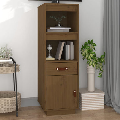 Hoge Kast 34X40X108,5 Cm Massief Grenenhout Honingbruin