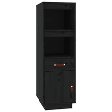 Hoge Kast 34X40X108,5 Cm Massief Grenenhout Zwart