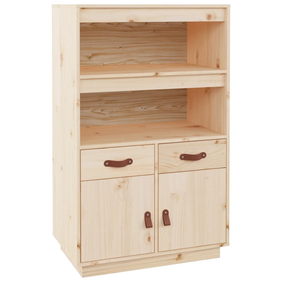 Hoge Kast 67X40X108,5 Cm Massief Grenenhout Naturel