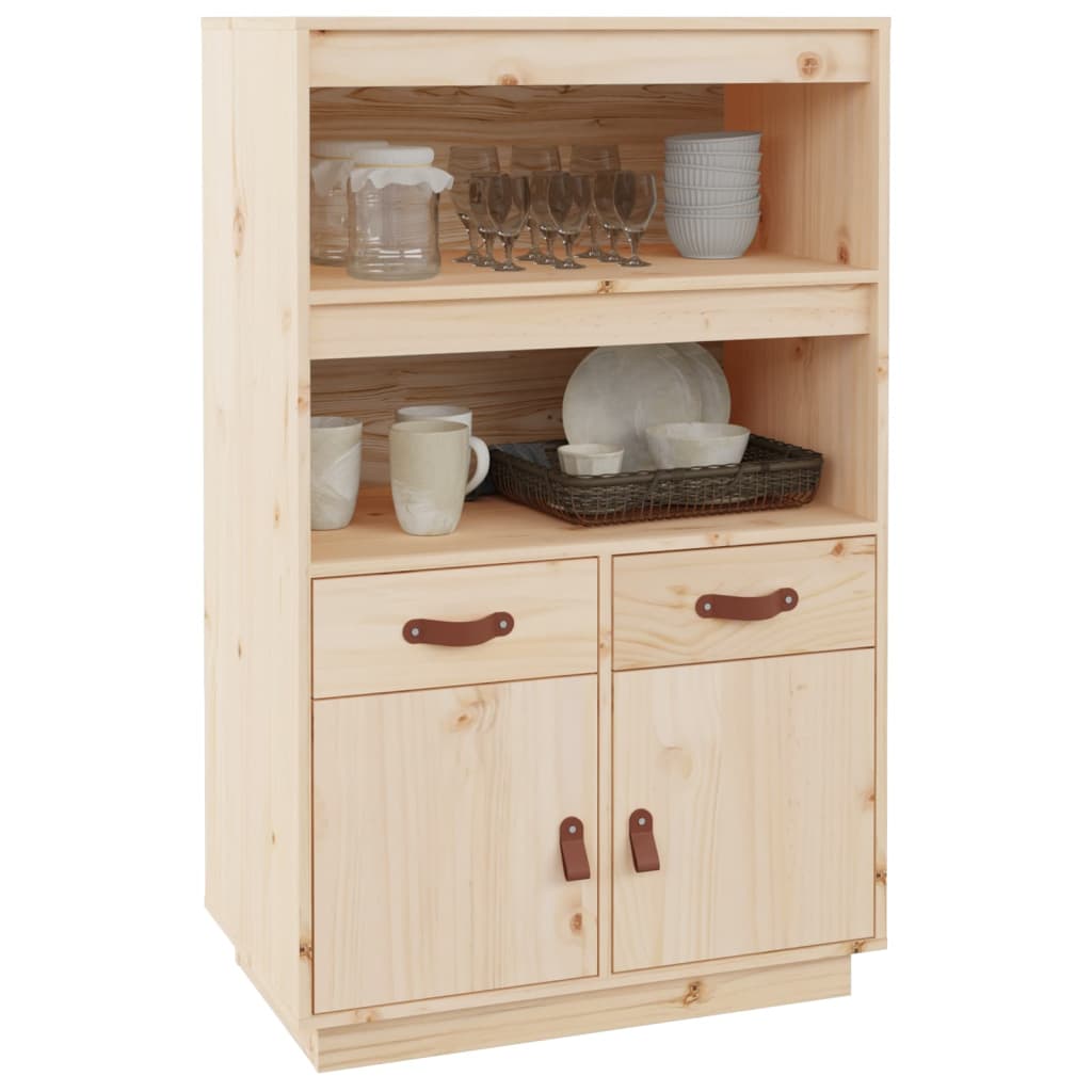 Hoge Kast 67X40X108,5 Cm Massief Grenenhout Naturel