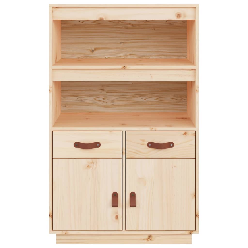 Hoge Kast 67X40X108,5 Cm Massief Grenenhout Naturel