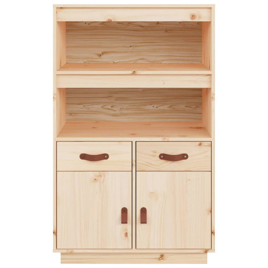 Hoge Kast 67X40X108,5 Cm Massief Grenenhout Naturel