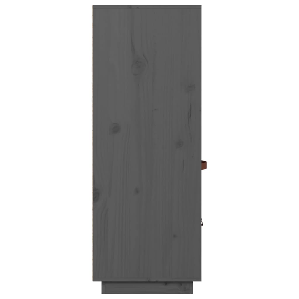 Hoge Kast 67X40X108,5 Cm Massief Grenenhout Grijs