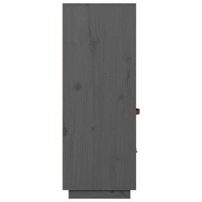 Hoge Kast 67X40X108,5 Cm Massief Grenenhout Grijs
