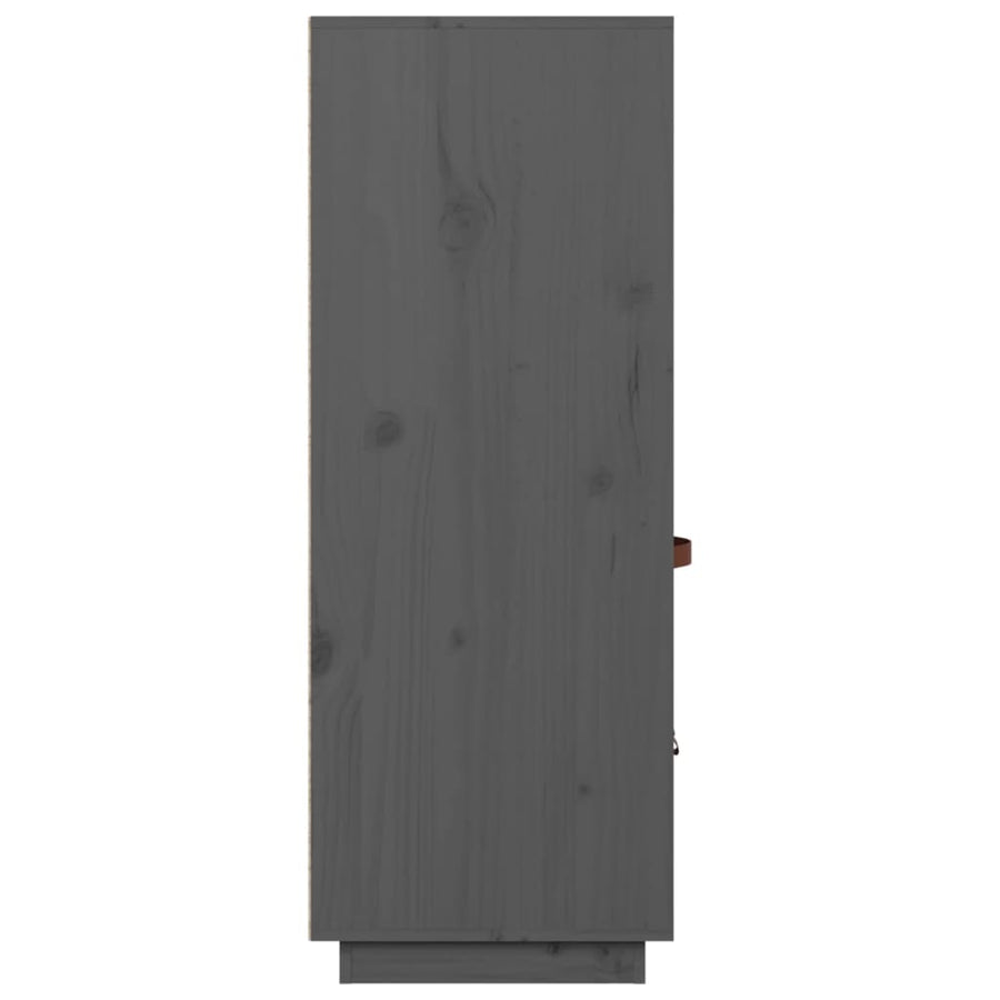 Hoge Kast 67X40X108,5 Cm Massief Grenenhout Grijs