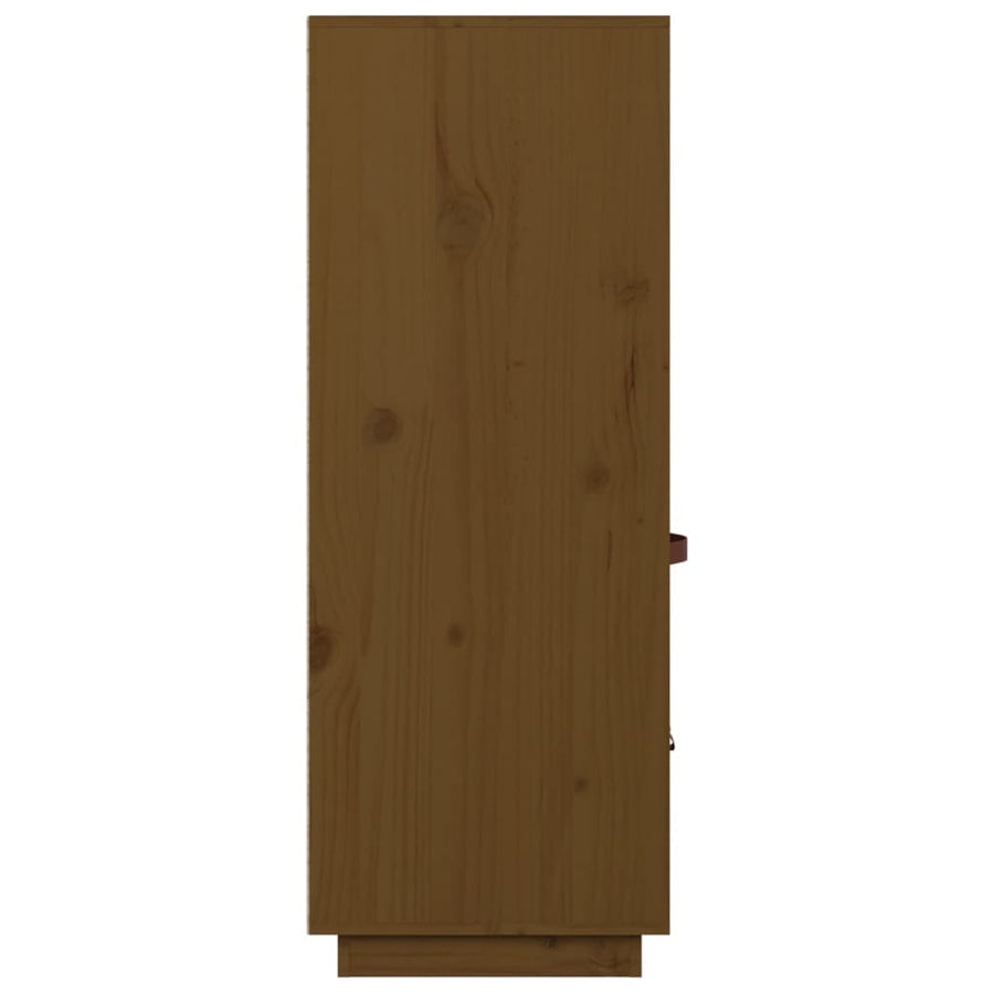 Hoge Kast 67X40X108,5 Cm Massief Grenenhout Honingbruin