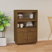 Hoge kast 67x40x108,5 cm massief grenenhout honingbruin
