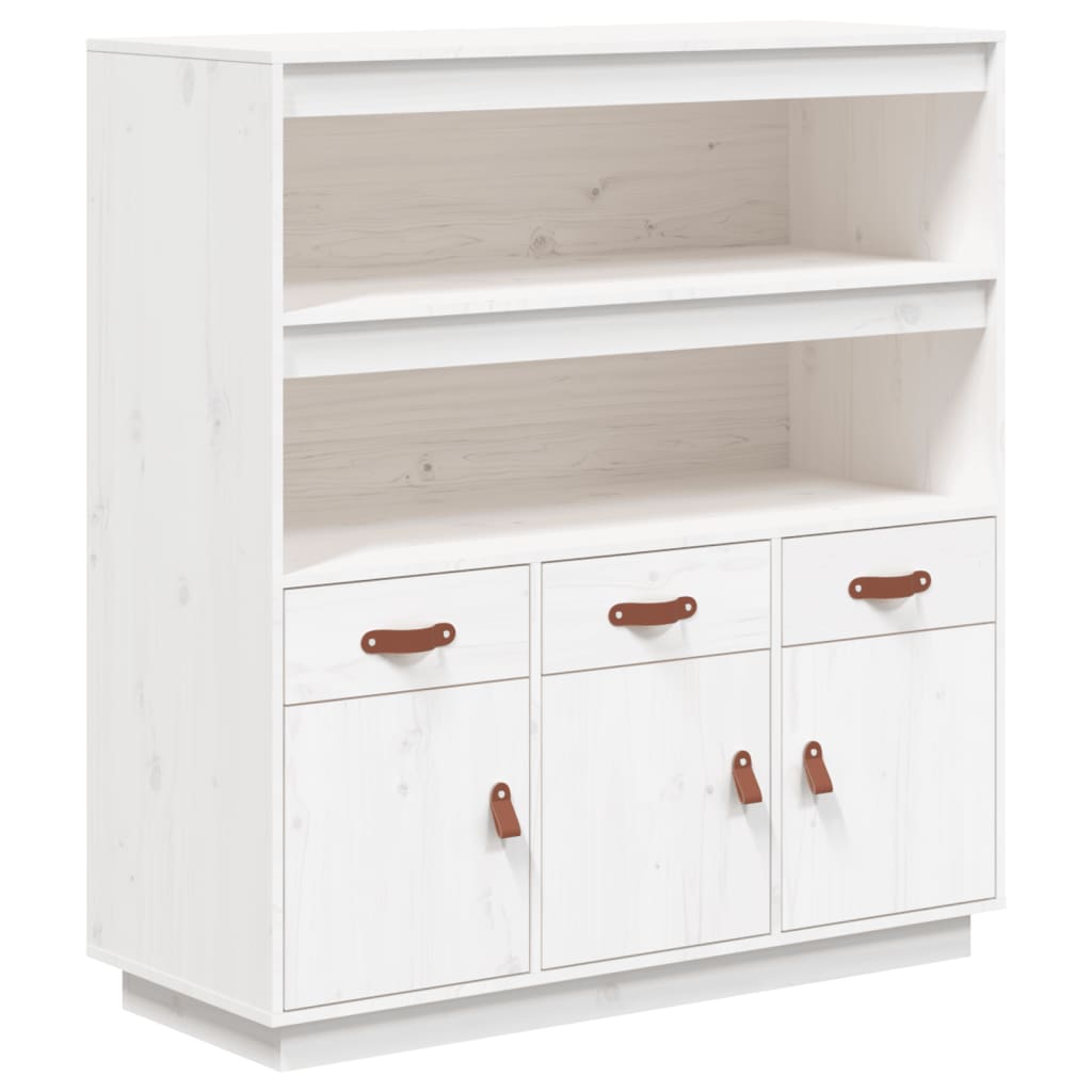 Hoge kast 100x40x108,5 cm massief grenenhout wit