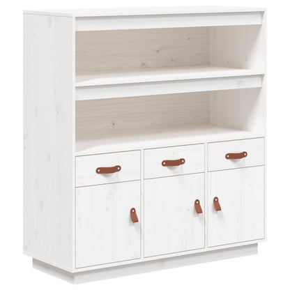 Hoge kast 100x40x108,5 cm massief grenenhout wit