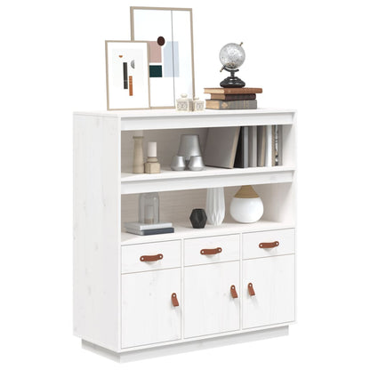 Hoge kast 100x40x108,5 cm massief grenenhout wit