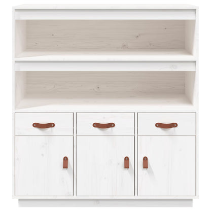 Hoge kast 100x40x108,5 cm massief grenenhout wit