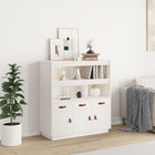 Hoge kast 100x40x108,5 cm massief grenenhout wit