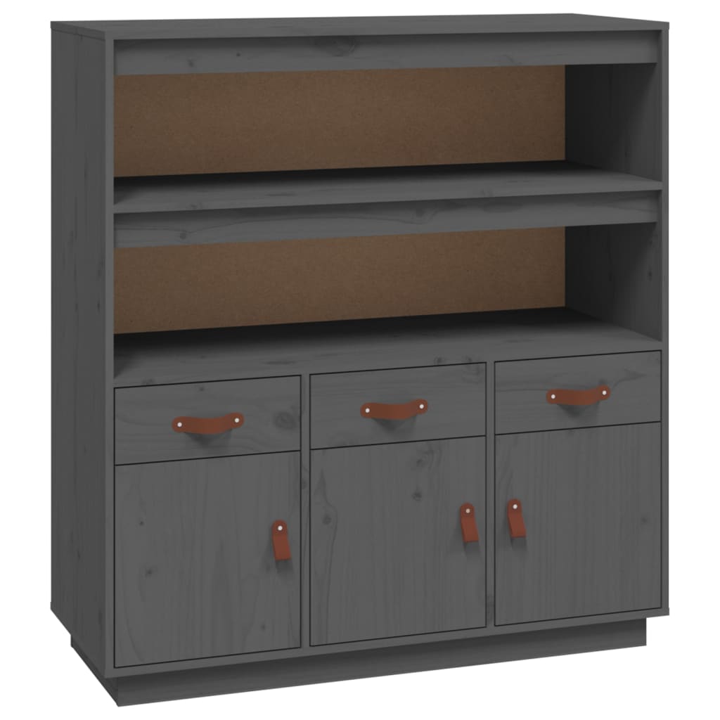 Hoge Kast 100X40X108,5 Cm Massief Grenenhout Grijs