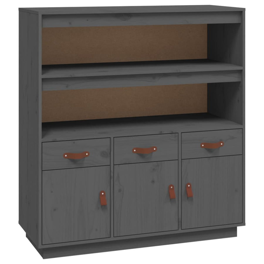 Hoge Kast 100X40X108,5 Cm Massief Grenenhout Grijs
