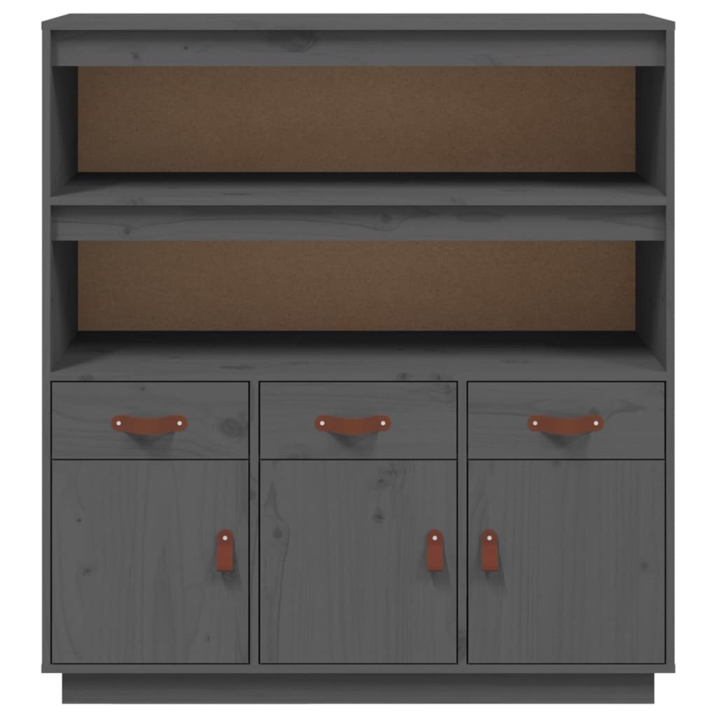 Hoge Kast 100X40X108,5 Cm Massief Grenenhout Grijs