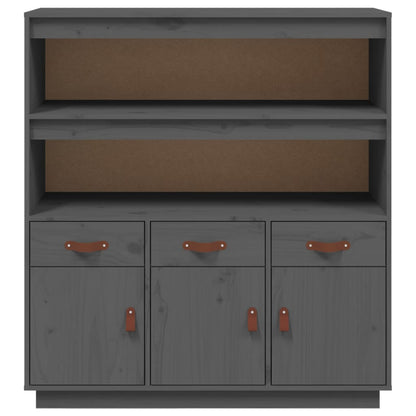 Hoge Kast 100X40X108,5 Cm Massief Grenenhout Grijs