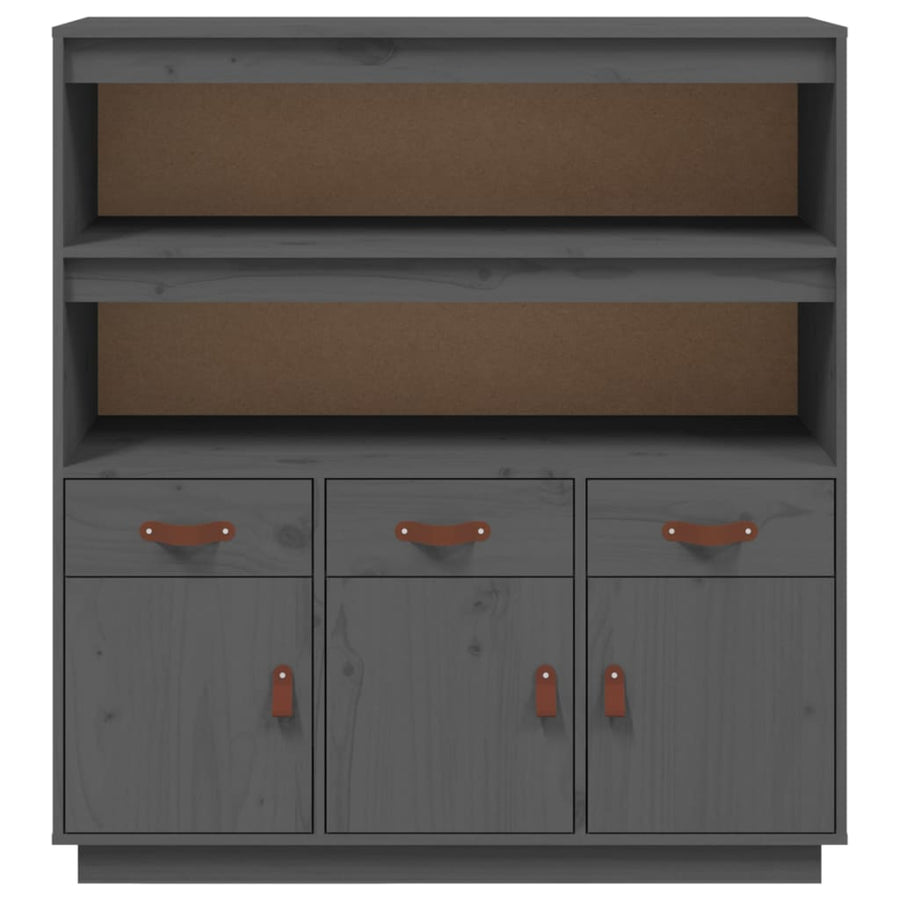 Hoge Kast 100X40X108,5 Cm Massief Grenenhout Grijs