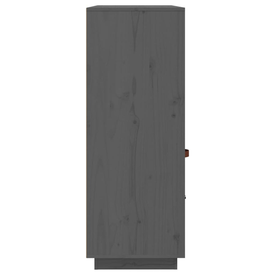 Hoge Kast 100X40X108,5 Cm Massief Grenenhout Grijs
