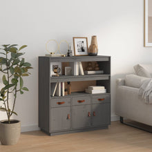Hoge Kast 100X40X108,5 Cm Massief Grenenhout Grijs