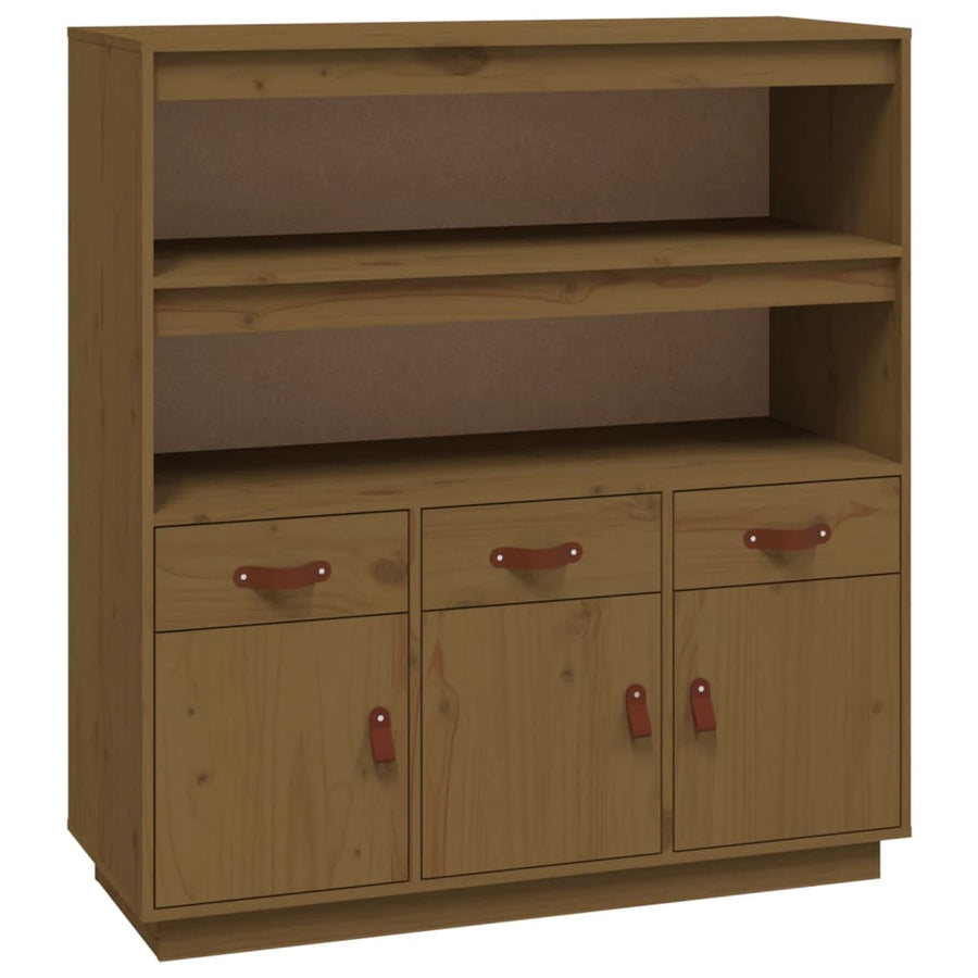 Hoge Kast 100X40X108,5 Cm Massief Grenenhout Honingbruin