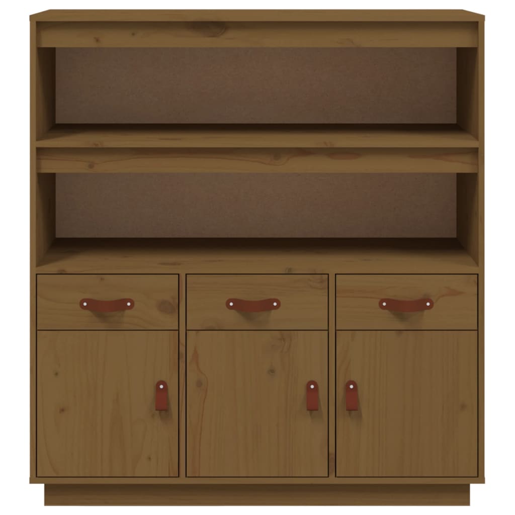 Hoge Kast 100X40X108,5 Cm Massief Grenenhout Honingbruin