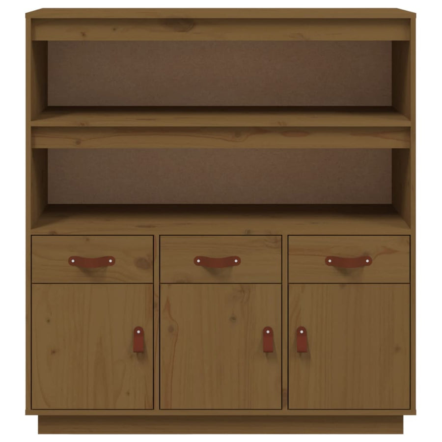 Hoge Kast 100X40X108,5 Cm Massief Grenenhout Honingbruin